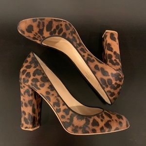 J Crew Collection Etta leopard calf hair Italian pumps Sz 8m, Brown Black EUC!🐆